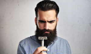Facial hair growth after shaving