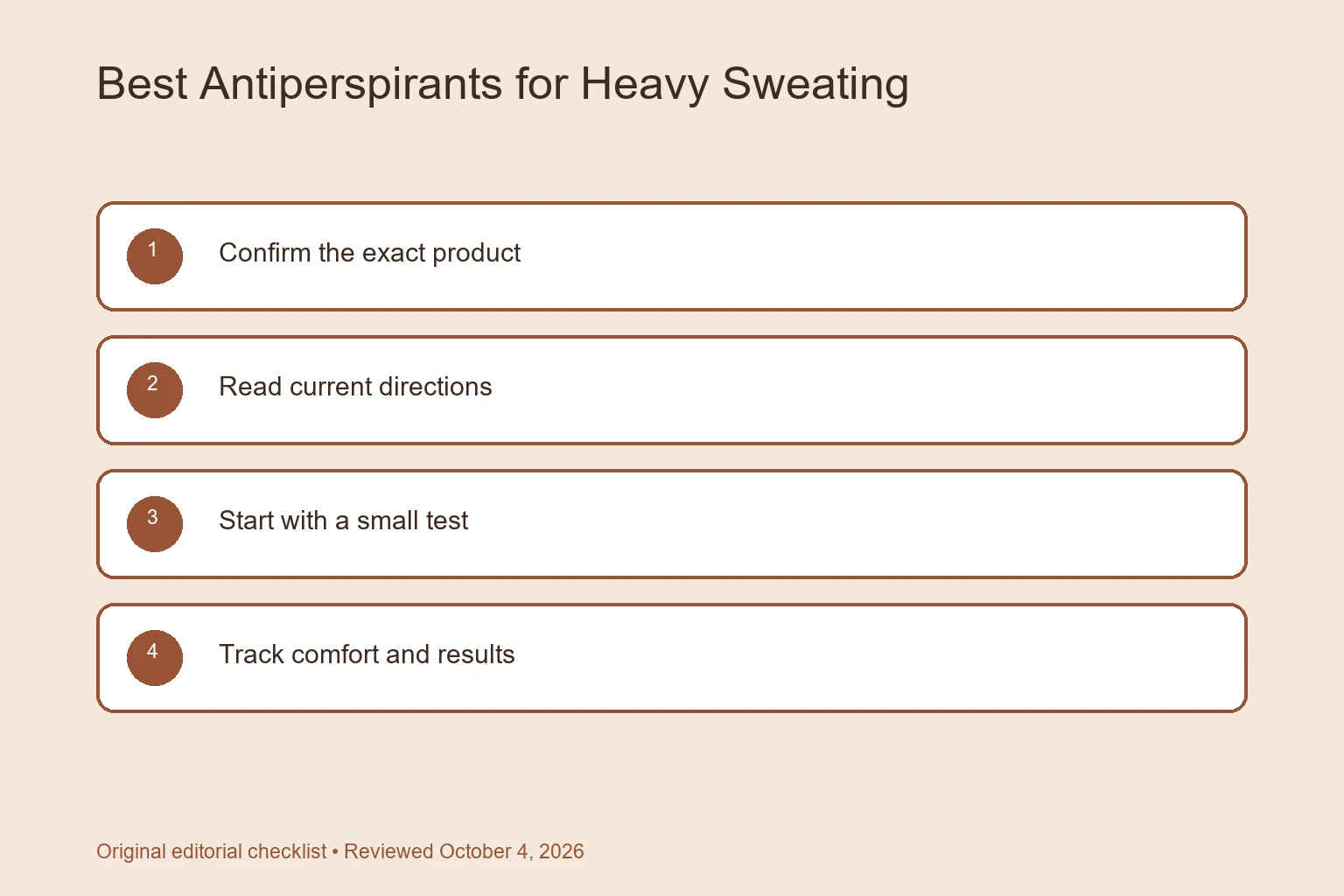 Best Antiperspirants for Heavy Sweating: Strength and Skin Comfort selection checklist