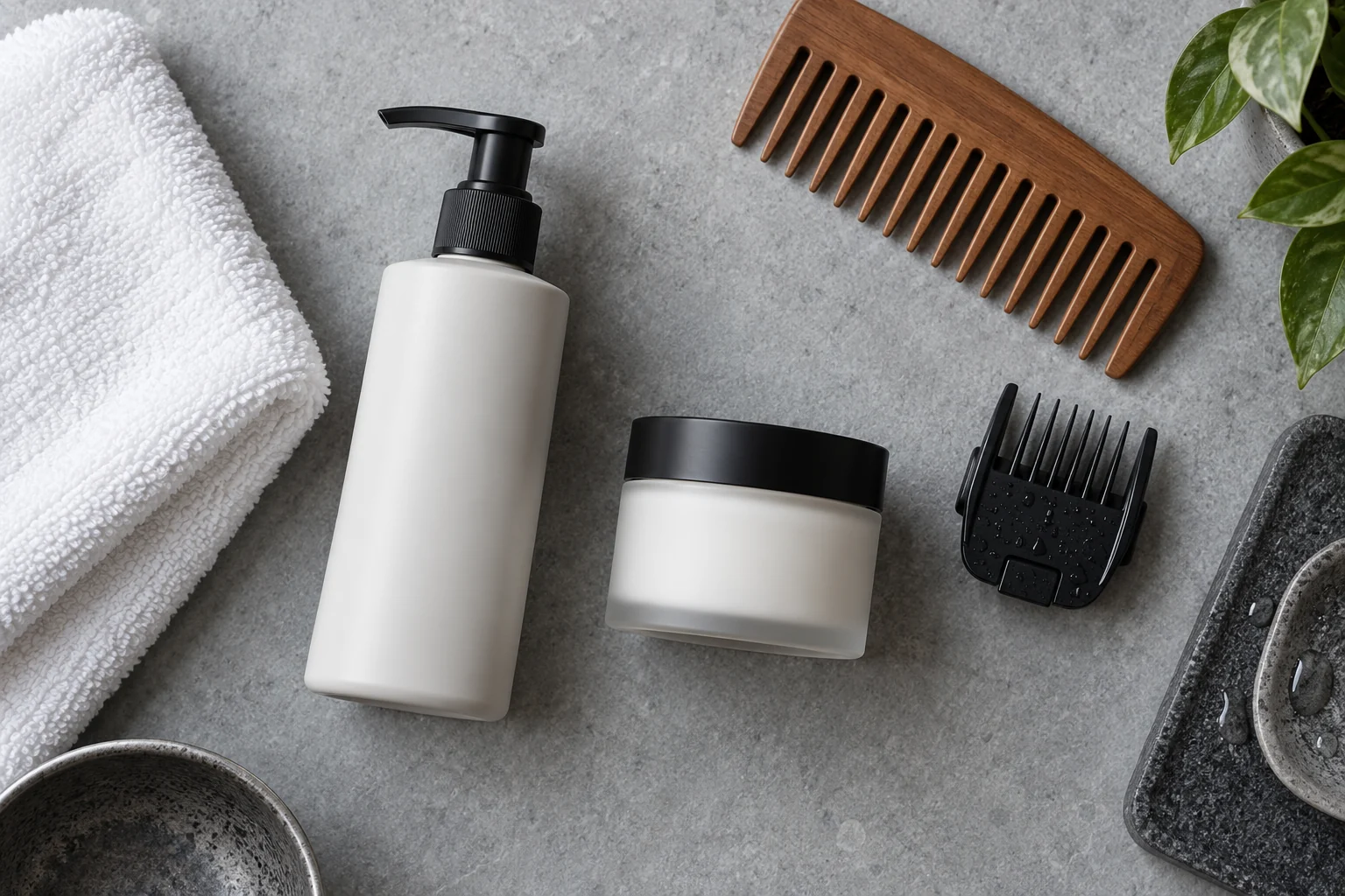 Non-comedogenic skin-care products and clean beard tools