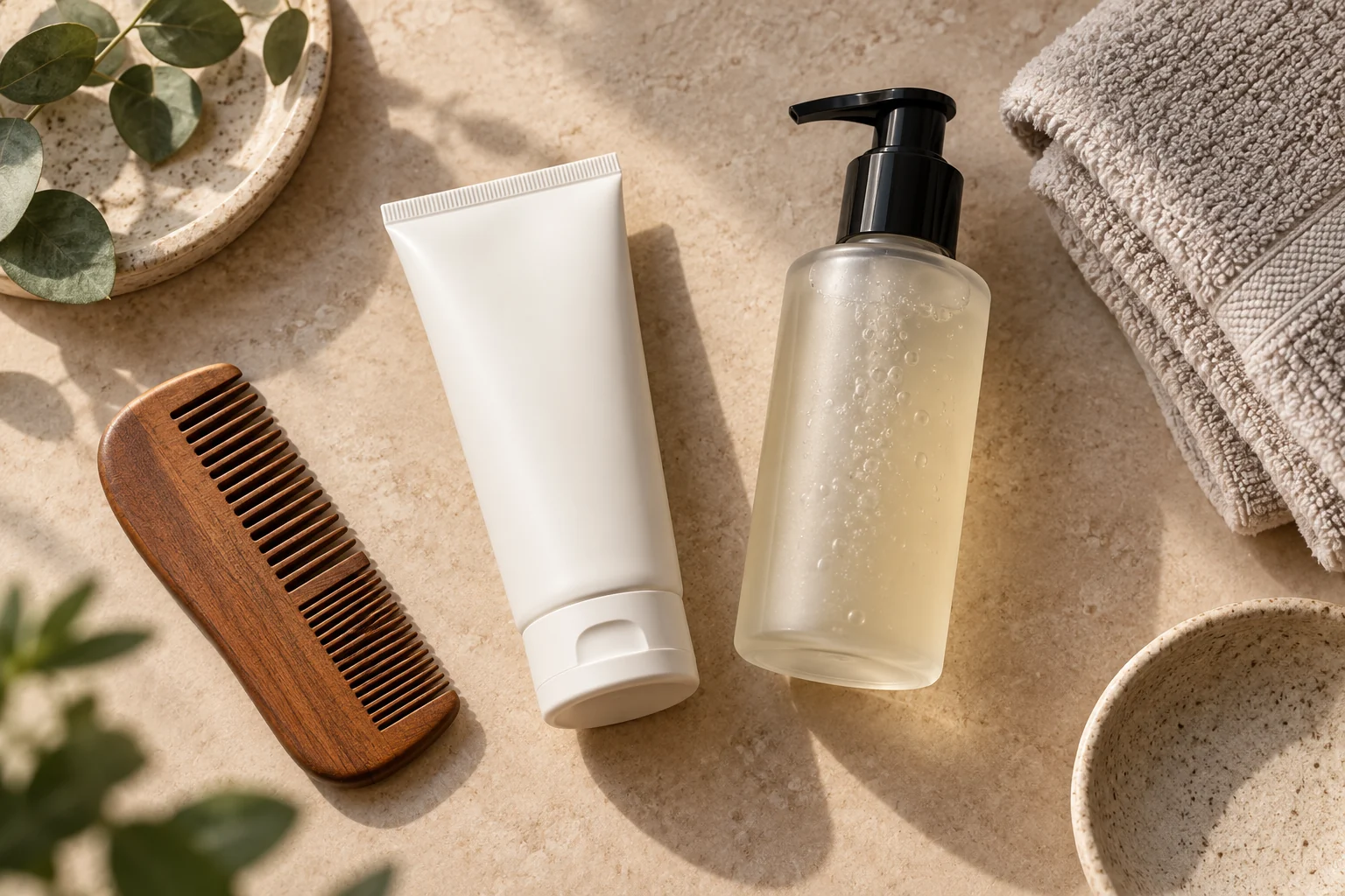 Sunscreen, cleanser, and beard-care tools