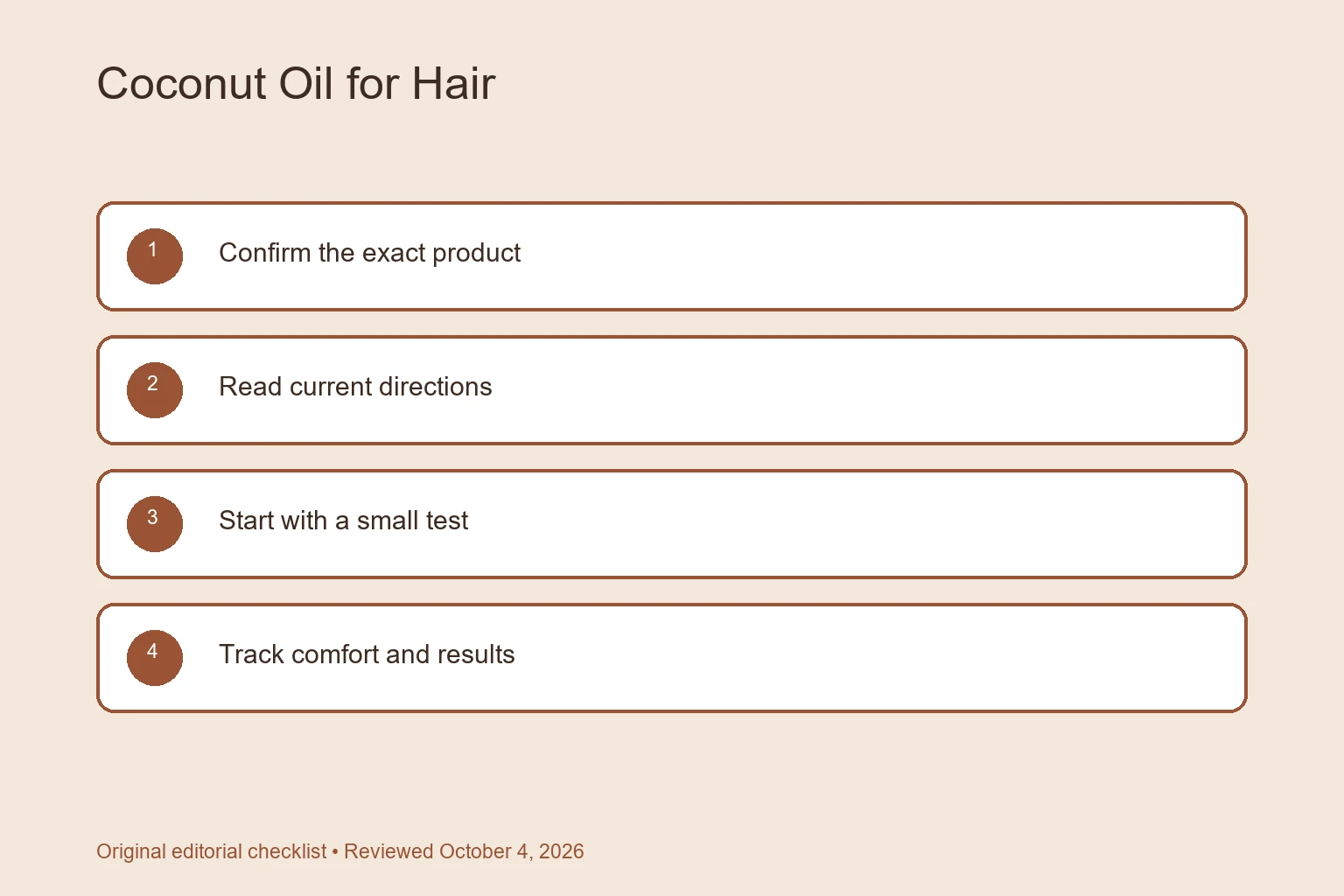 Coconut Oil for Hair: Benefits, Limits, and How to Choose It selection checklist