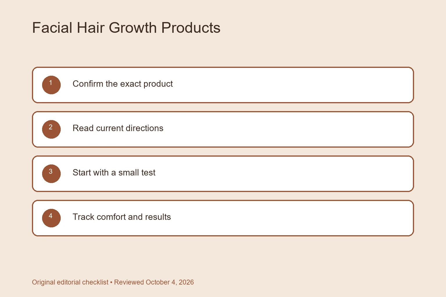 Facial Hair Growth Products: Evidence, Limits, and Safer Choices selection checklist