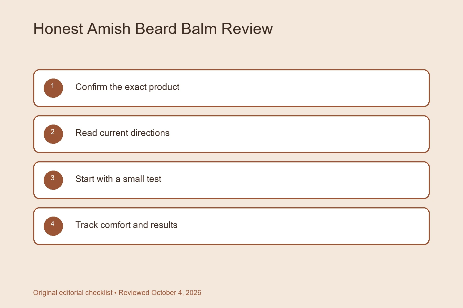 Honest Amish Beard Balm Review: Formula, Scent, and Use selection checklist