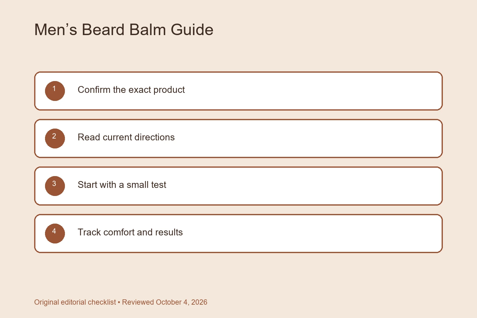 Men’s Beard Balm Guide: Hold, Conditioning, and Ingredients selection checklist