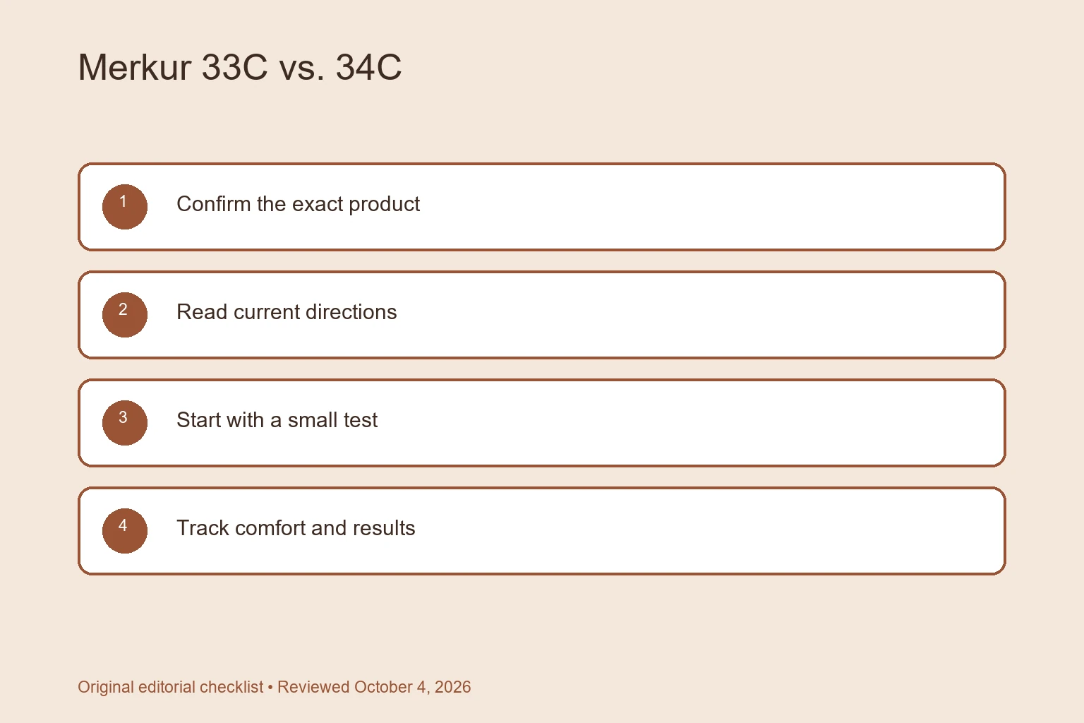 Merkur 33C vs. 34C: Handle, Weight, and Shaving Feel selection checklist