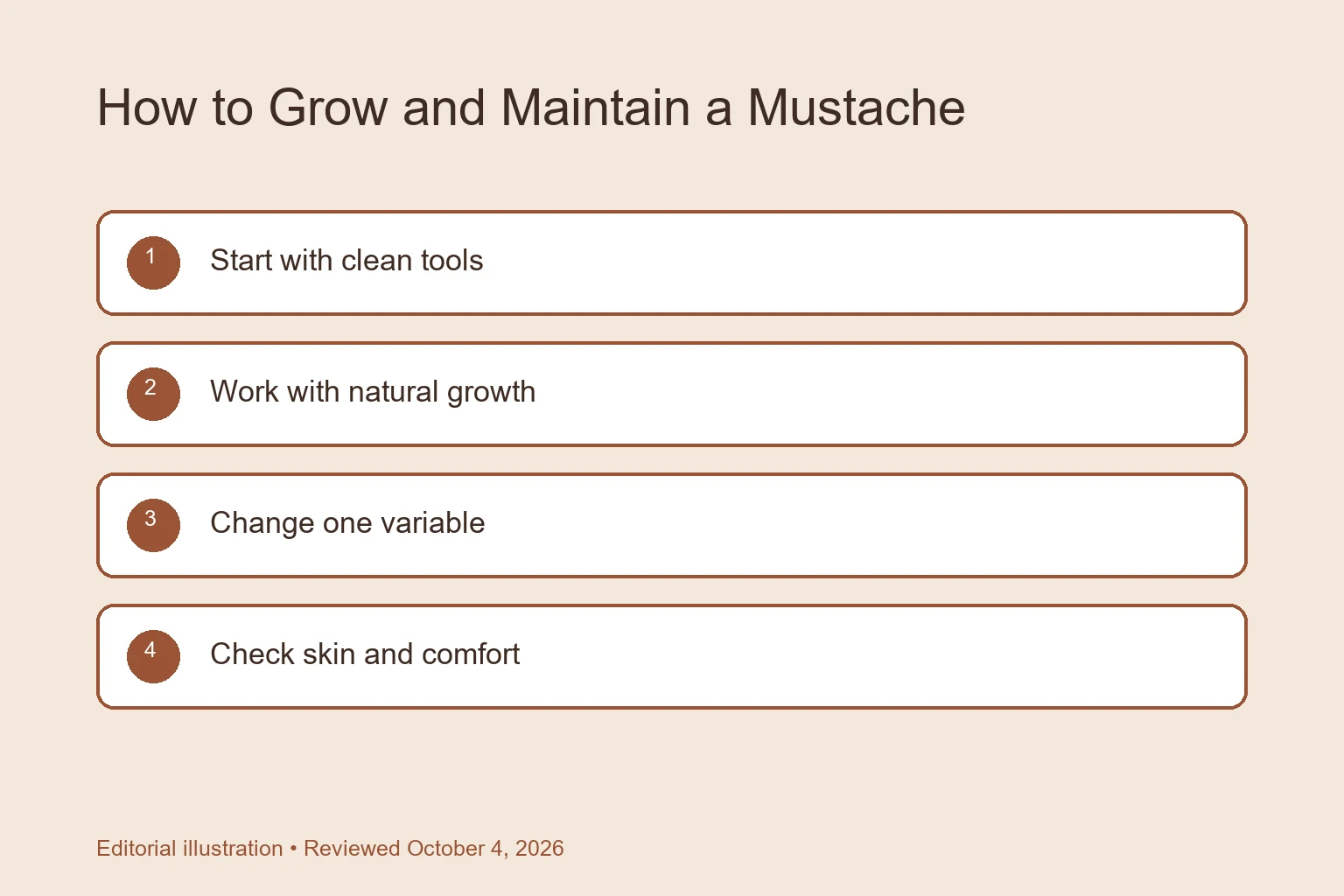 How to Grow and Maintain a Mustache checklist