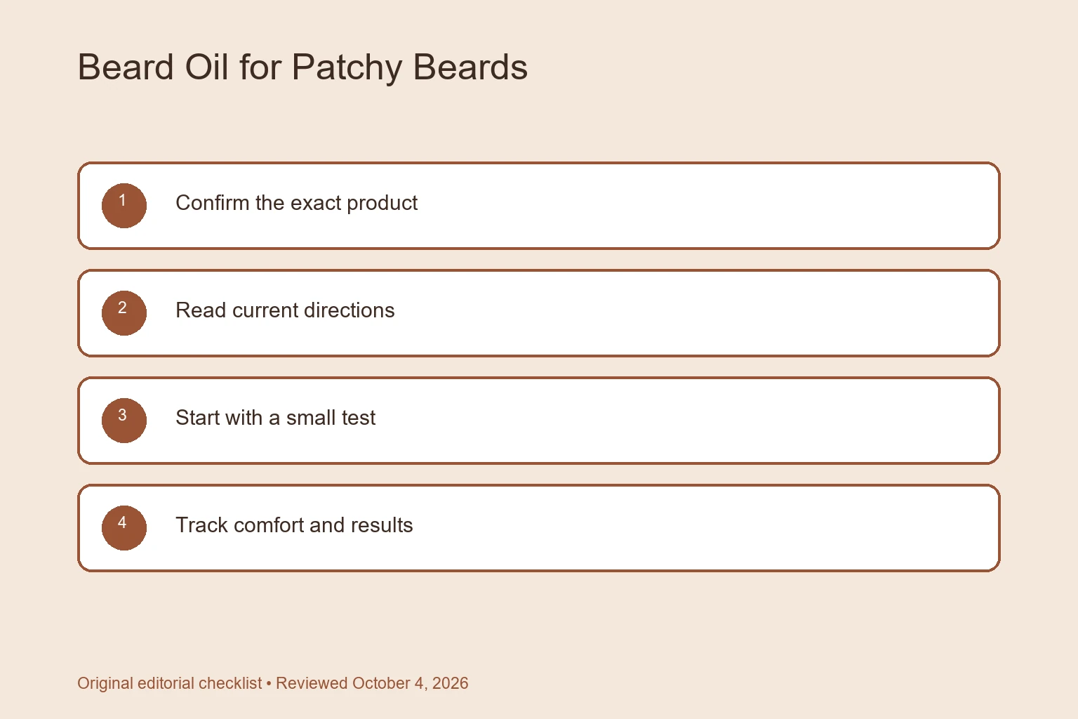 Beard Oil for Patchy Beards: What It Can and Cannot Do selection checklist