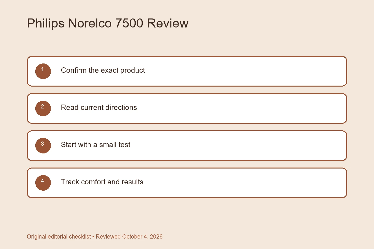 Philips Norelco 7500 Review: Current Model and Replacement Checks selection checklist