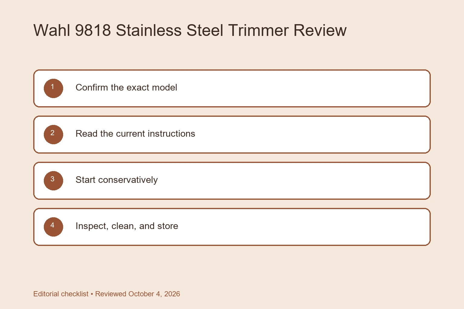 Wahl 9818 Stainless Steel Trimmer Review: What to Check Before Buying buying and safety checklist